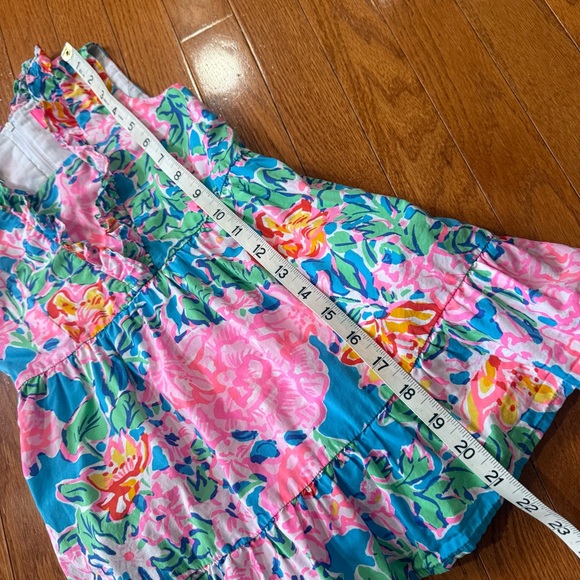 Lilly Pulitzer Mini Teresa Dress Girls 5 Multi Rose Ruffled Tiered Floral Preppy - Picture 9 of 9
